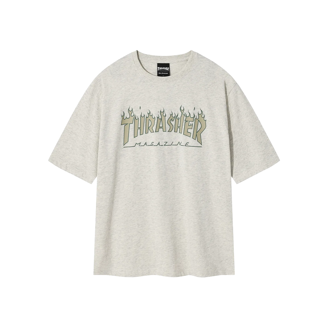 TR2502ST05OT THRASHER 2 Color Flame Logo Short Sleeve T-Shirt Oatmeal