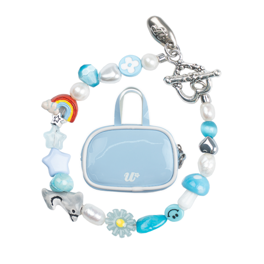 USMACC03 Unsteady Market Bracelet+Mini Bag Cotton Blue