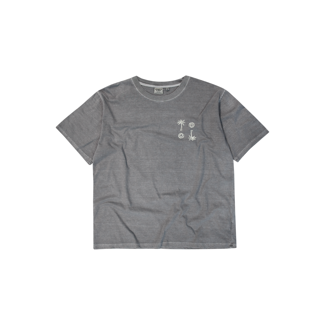 Naga T-shirt Charcoal Flatwave in Seoul Naga Dyed Print T-Shirts Charcoal