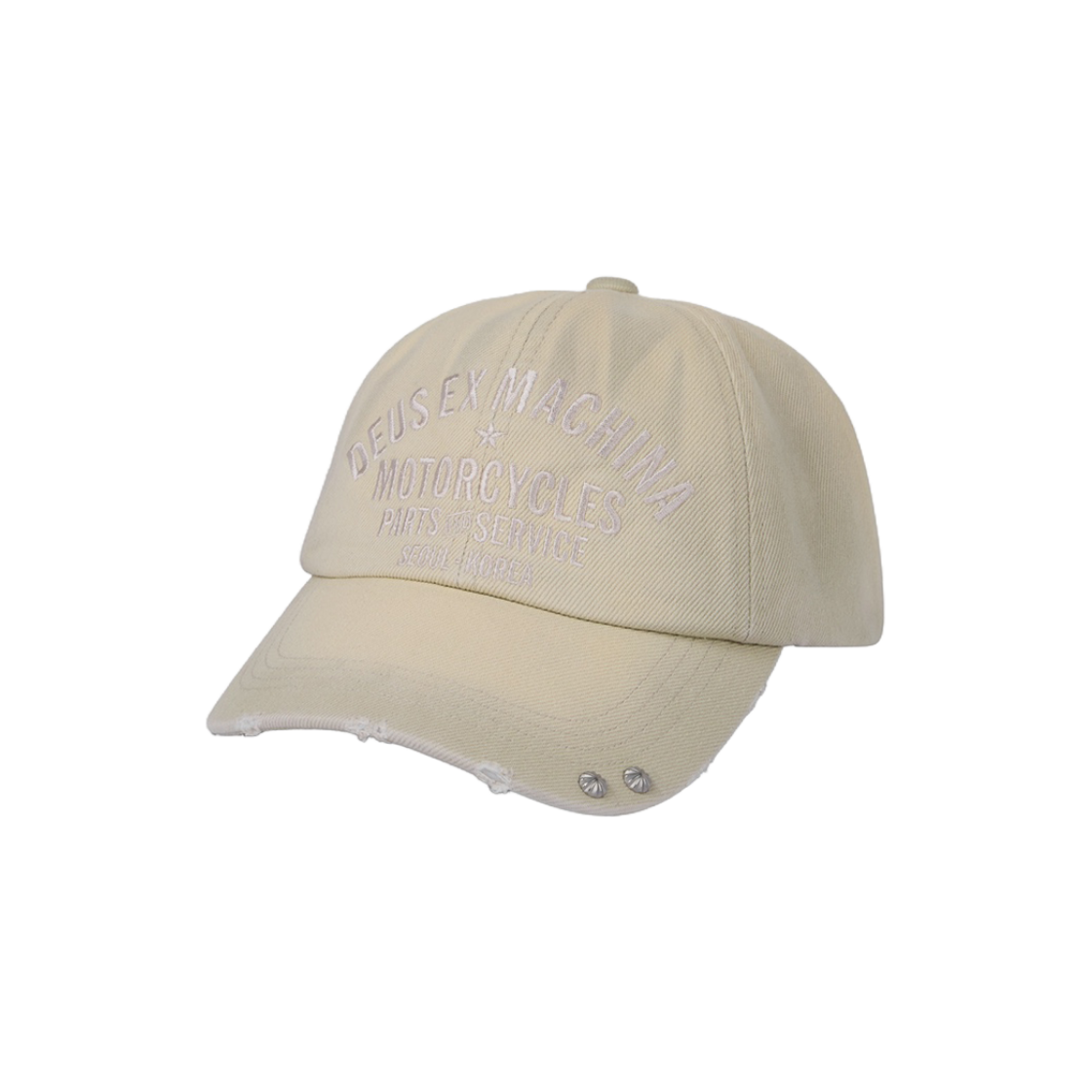 D255UHA010070 [6% 적립] Deus Ex Machina Original Address Damgaed Cap Beige