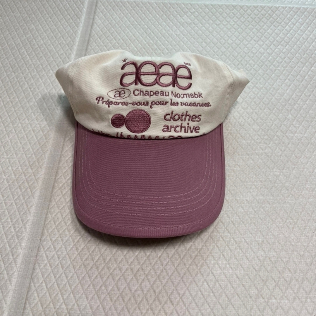 AEAE Web Logo Two Tone Ball Cap White& Pink 착용 스타일