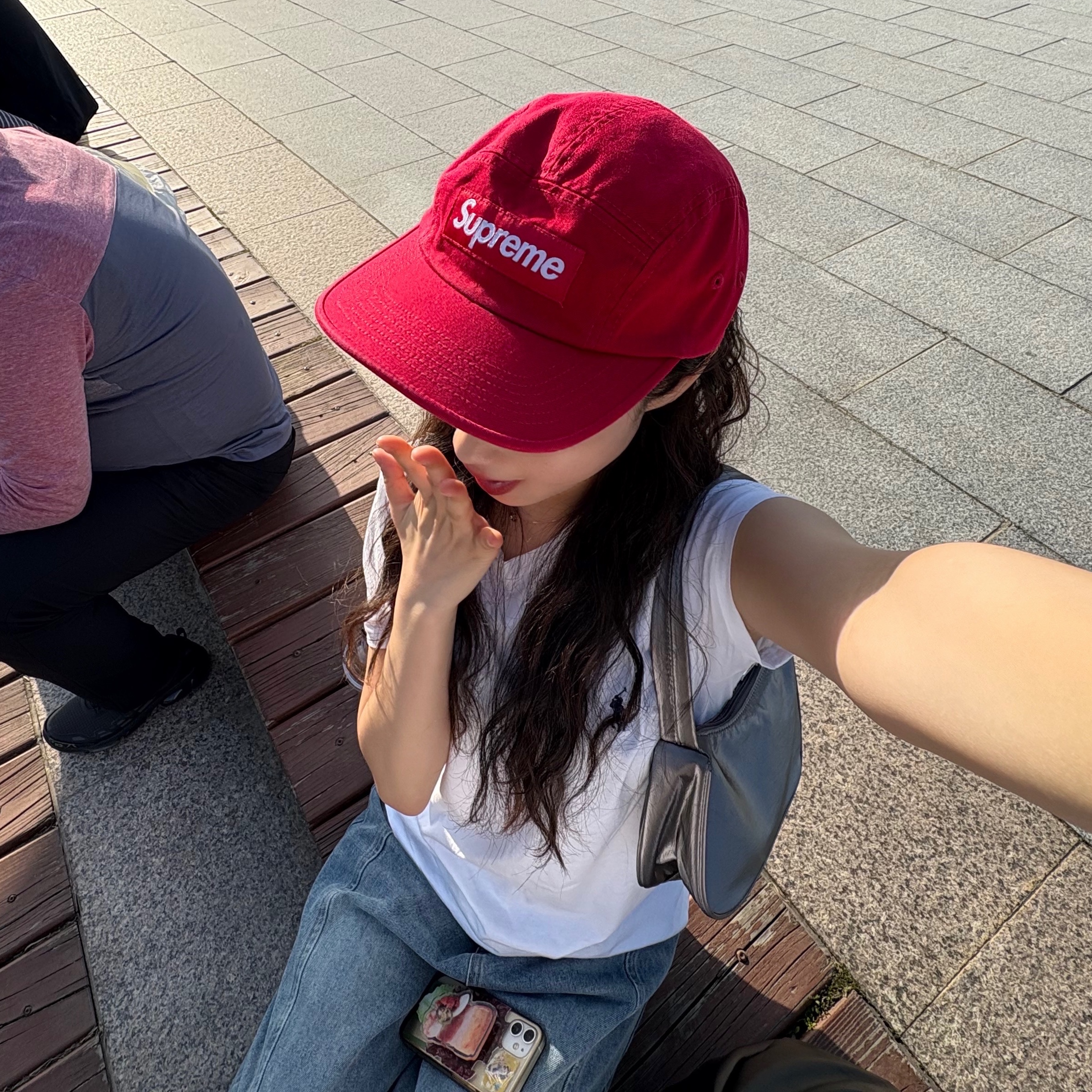 Supreme Washed Chino Twill Camp Cap Red - 25SS 착용 스타일