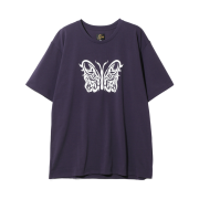 Needles x Kae Tanaka S/S Crew Neck T-Shirt Poly Jersey KT Papillon Eggplant