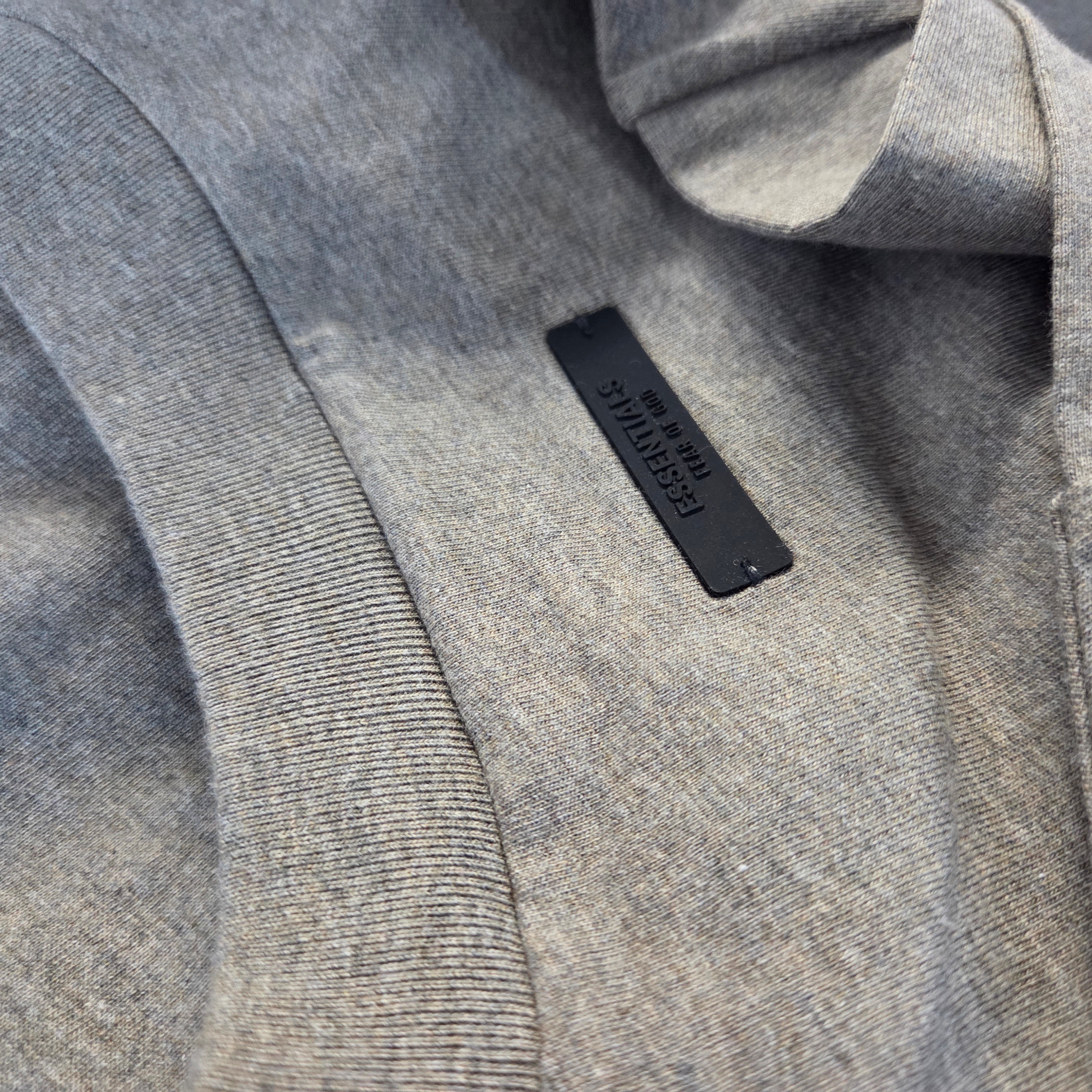 Essentials Jersey Crewneck T-Shirt Heather Grey - 24FW 착용 스타일 - 2