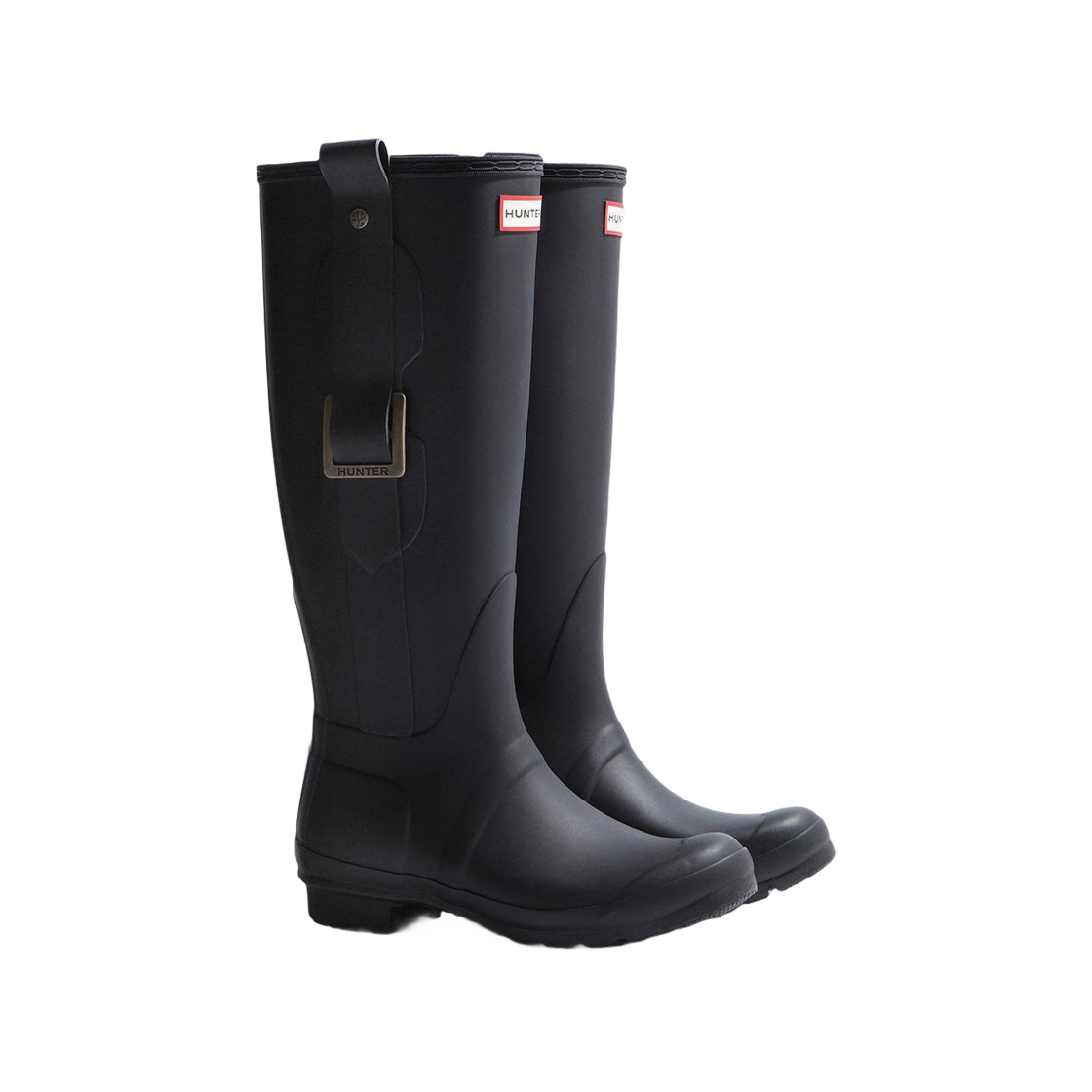 (W) 헌터 오리지널 톨 이그재저레이트 버클 부츠 블랙((W) Hunter Original Tall Exaggerated Buckle Boots Black) - 2