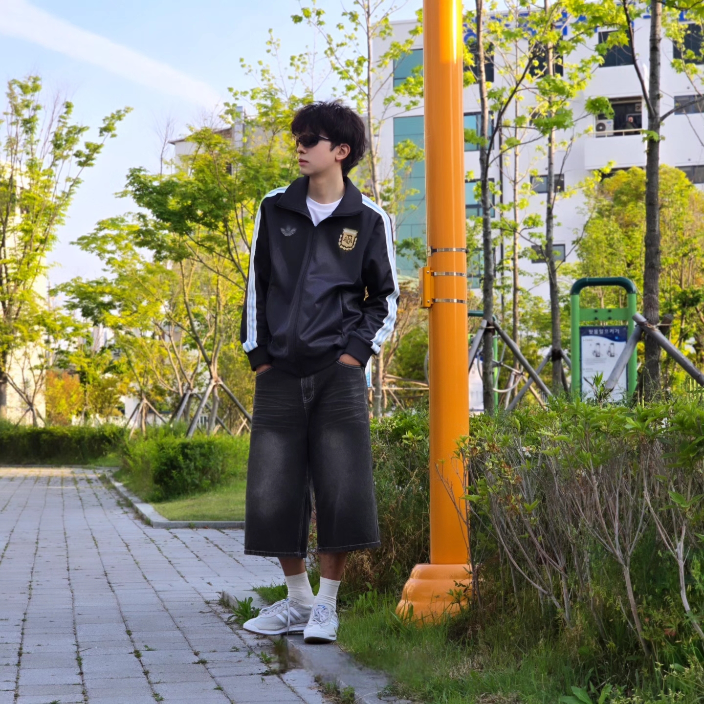Adidas Argentina Beckenbauer Track Top Utility Black - KR Sizing, Adidas Argentina Beckenbauer Track Top Utility Black - US Sizing 착용 스타일 - 6