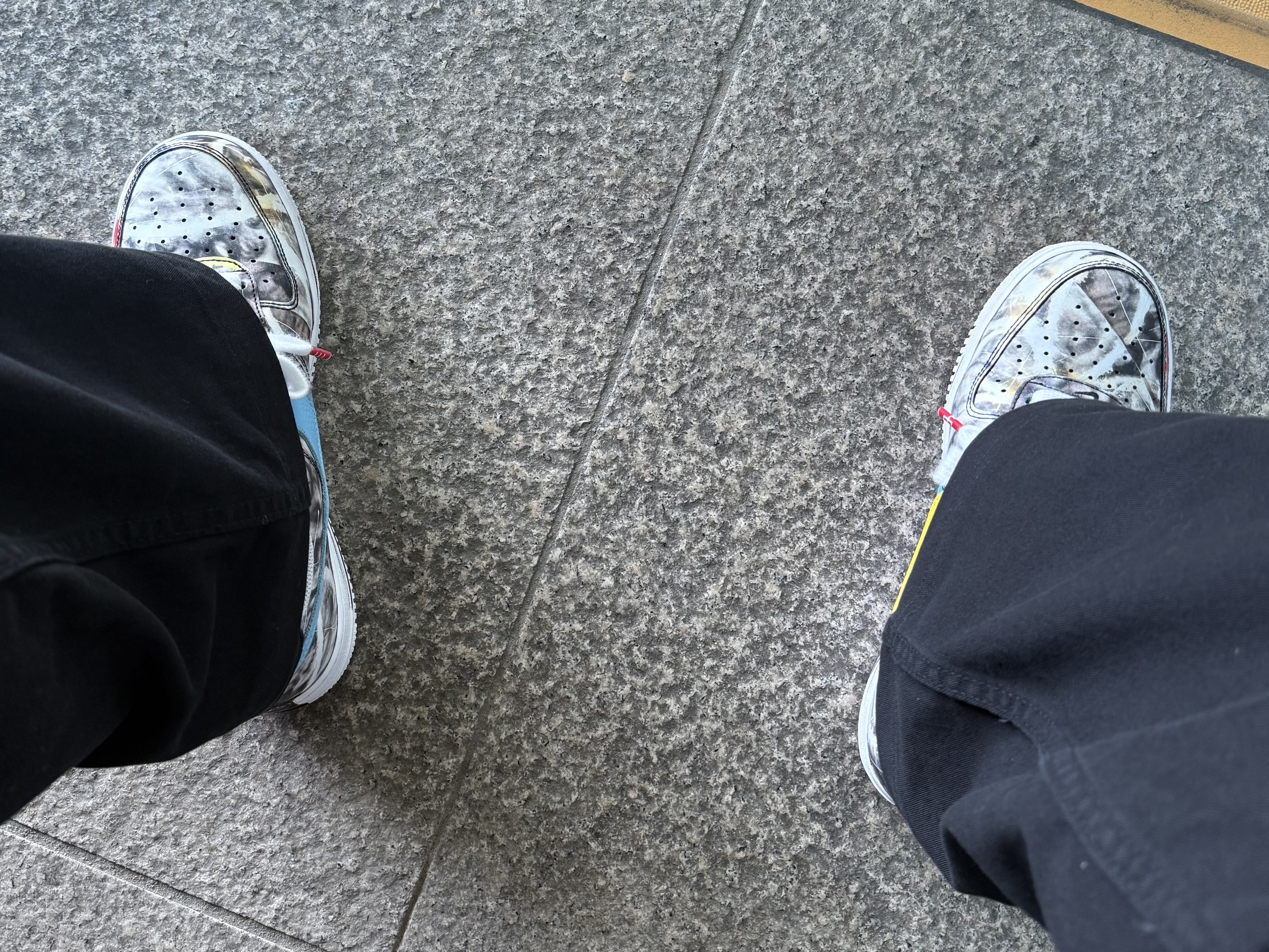 Nike x Peaceminusone Air Force 1 Low Para-Noise 3.0 Black and Multicolor 착용 스타일