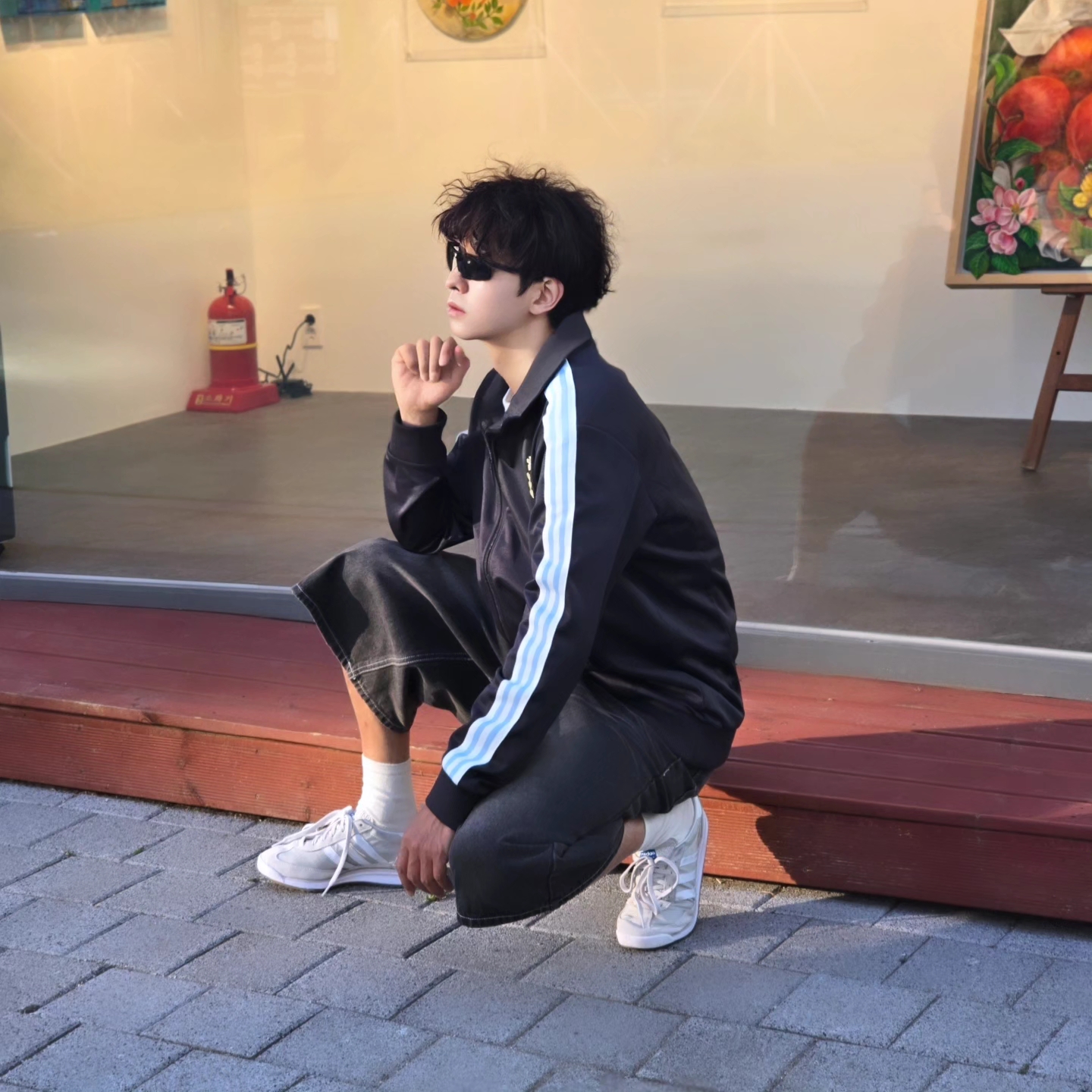 Adidas Argentina Beckenbauer Track Top Utility Black - KR Sizing, Adidas Argentina Beckenbauer Track Top Utility Black - US Sizing 착용 스타일 - 2