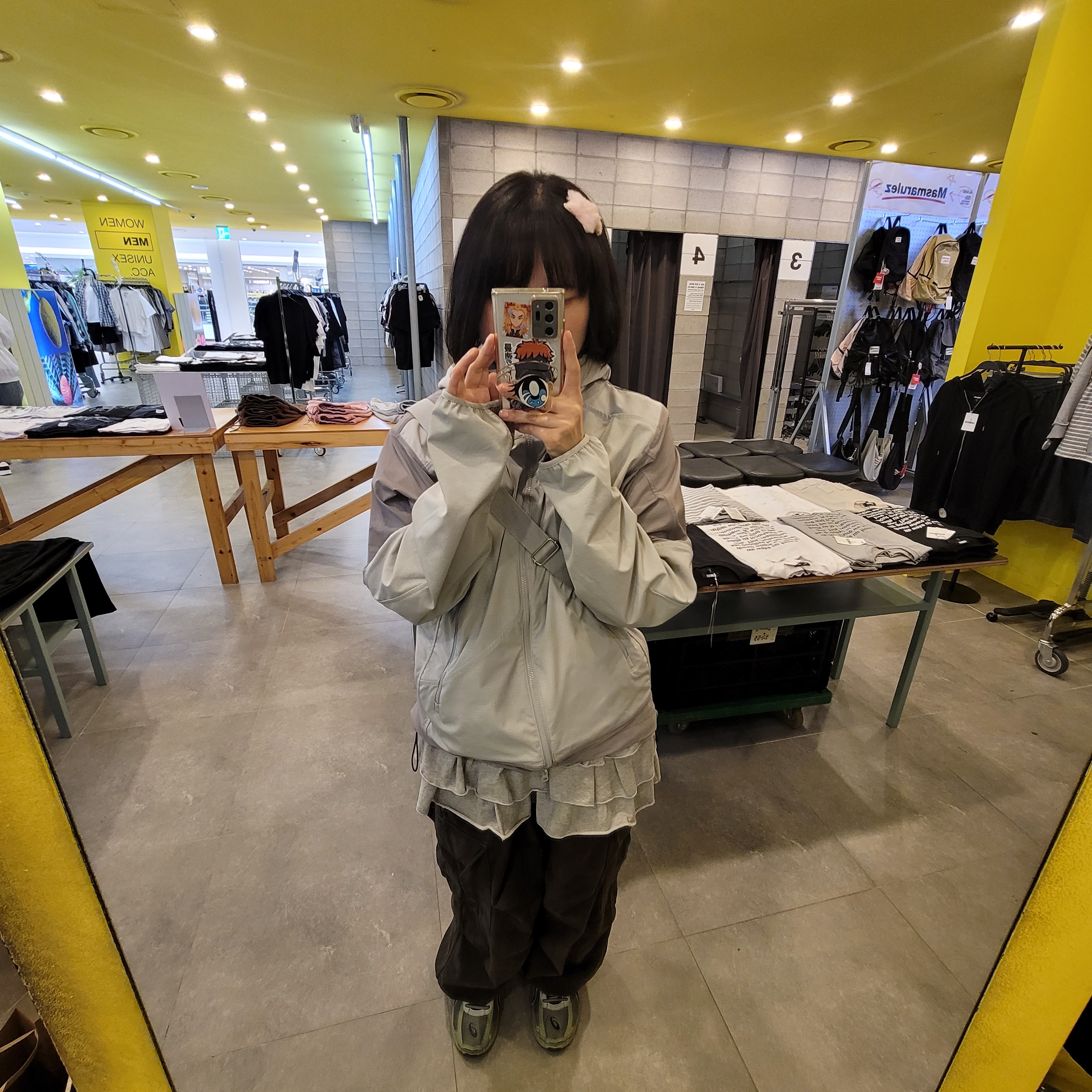 Sansan Gear Insulation Jacket Grey, Asics Jog 100 S Sheet Rock - 2E Wide 착용 스타일 - 1