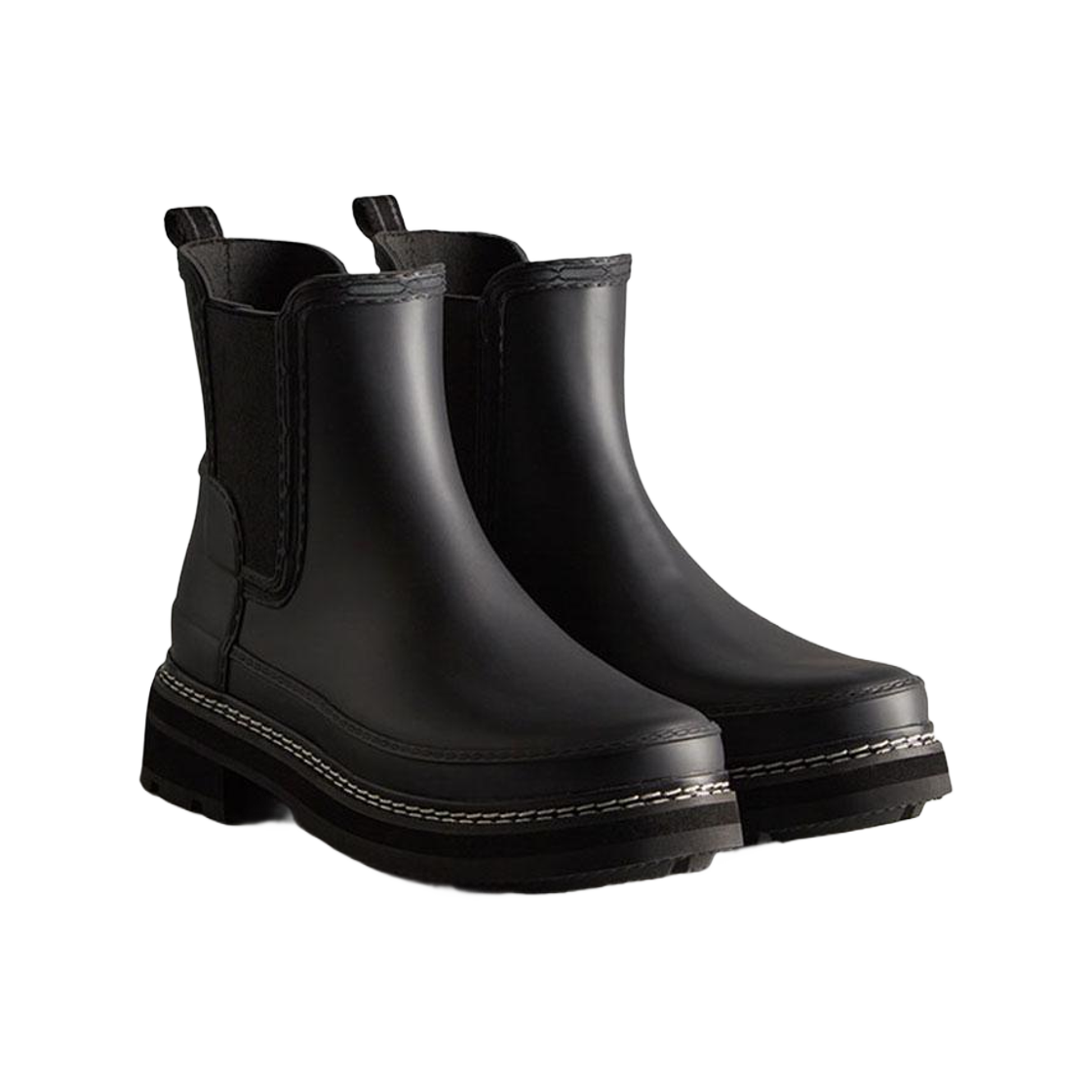 (W) 헌터 리파인드 첼시 스티치 디테일 부츠 블랙((W) Hunter Refined Chelsea Stitch Detail Boots Black) - 2