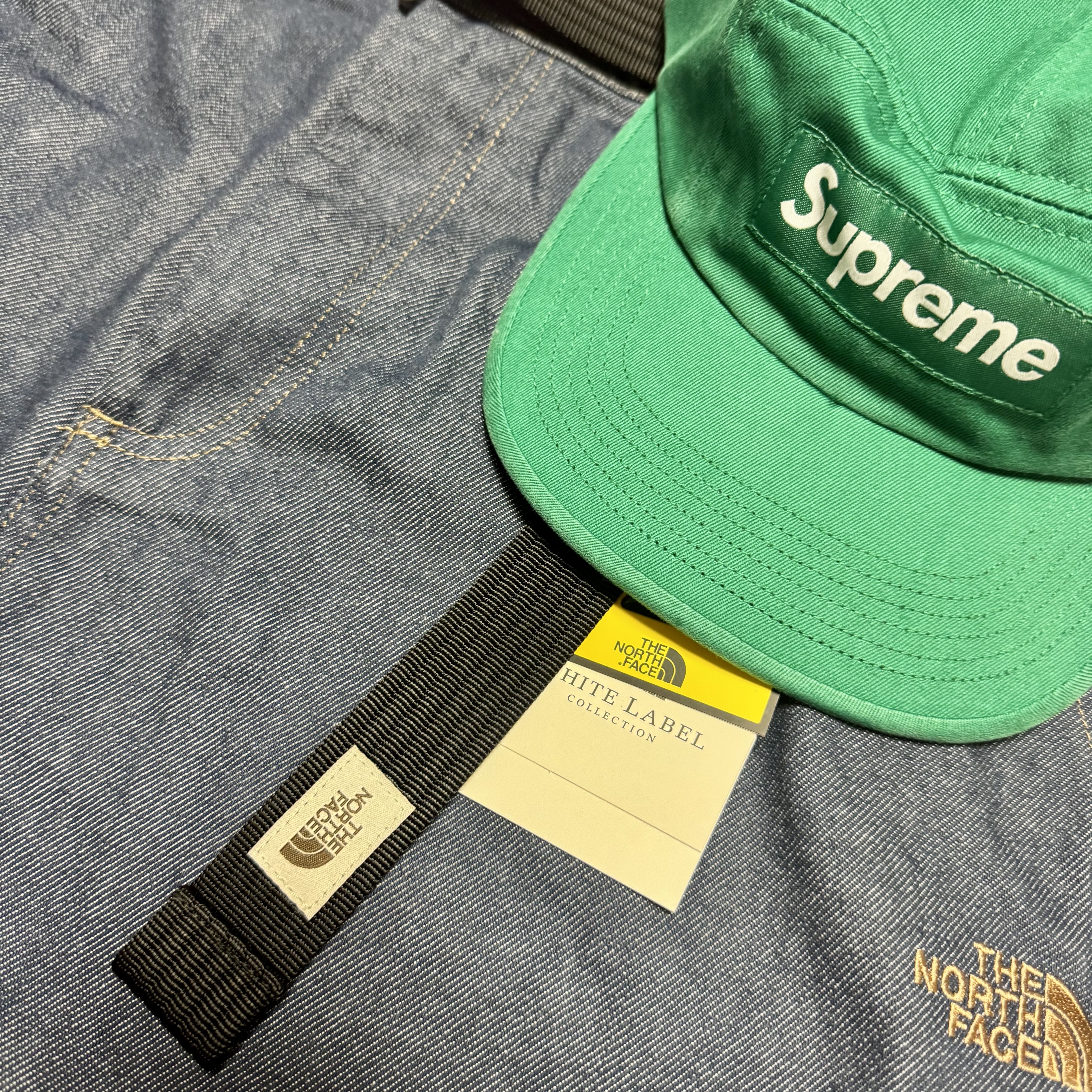 Supreme Washed Chino Twill Camp Cap Green - 24FW 착용 스타일