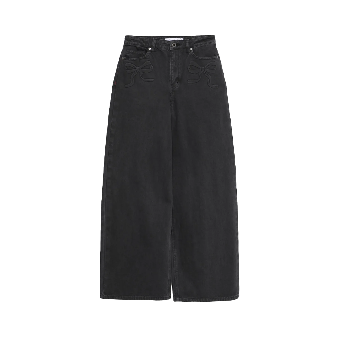 KW5APADSF07GY Self Portrait Women Grey Denim Bow Motif Jeans Grey - 25SS