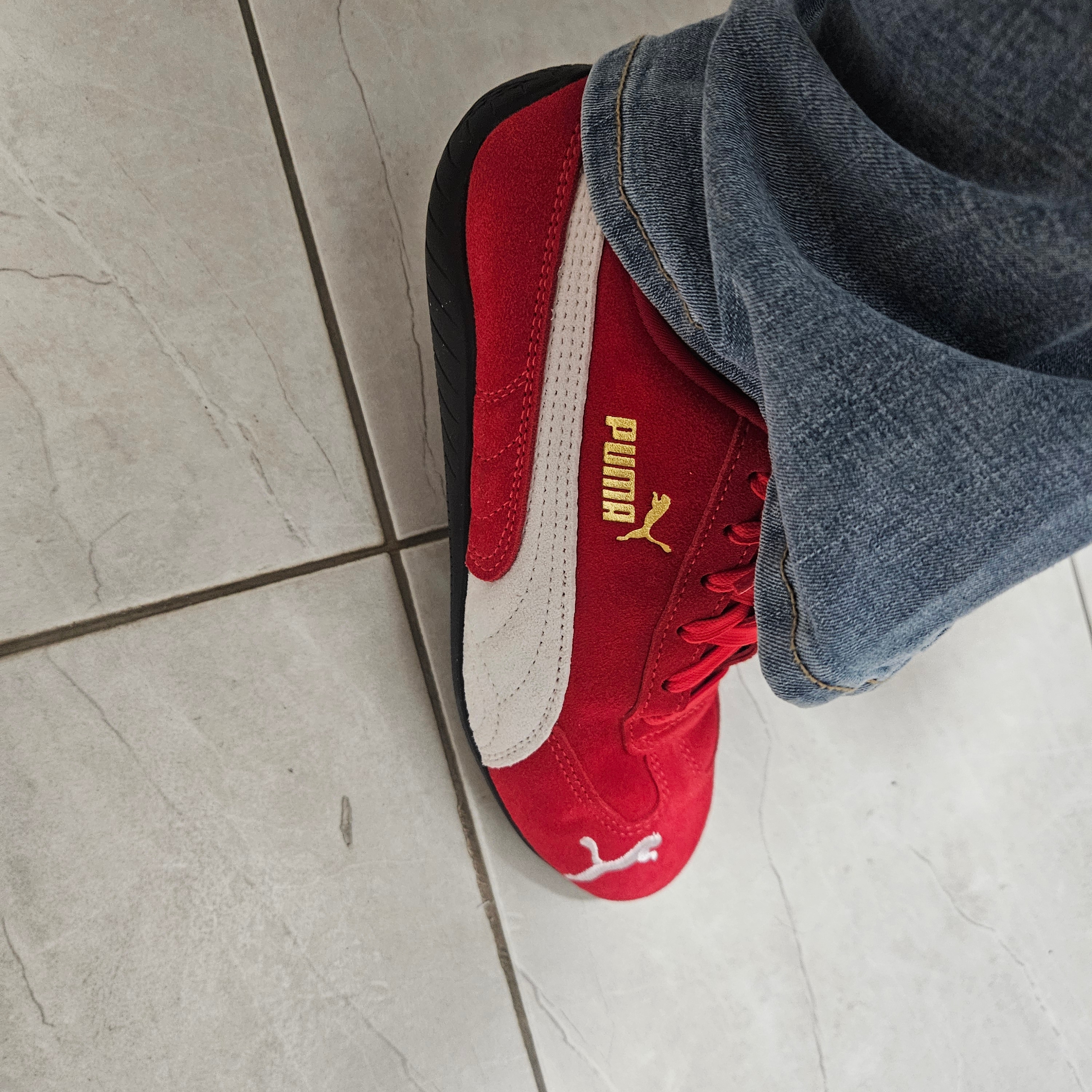 Puma Speedcat OG Red White 착용 스타일 - 2