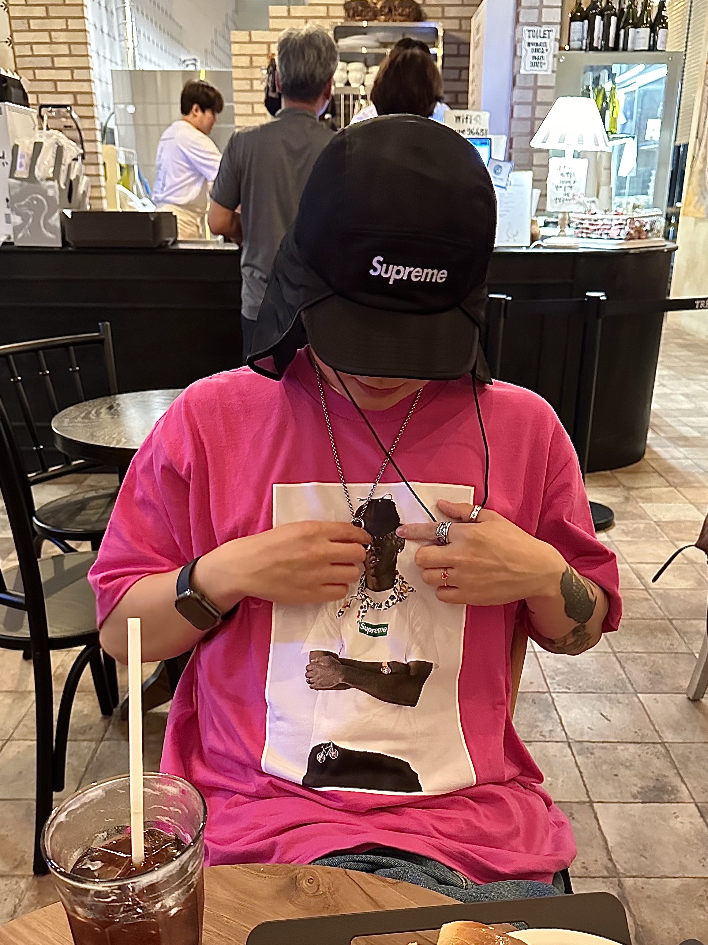 Supreme Mesh Sunshield Camp Cap Black - 24SS, Hansroom Chrome Hearts Bs Fleur Pendant With Bale 착용 스타일 - 1