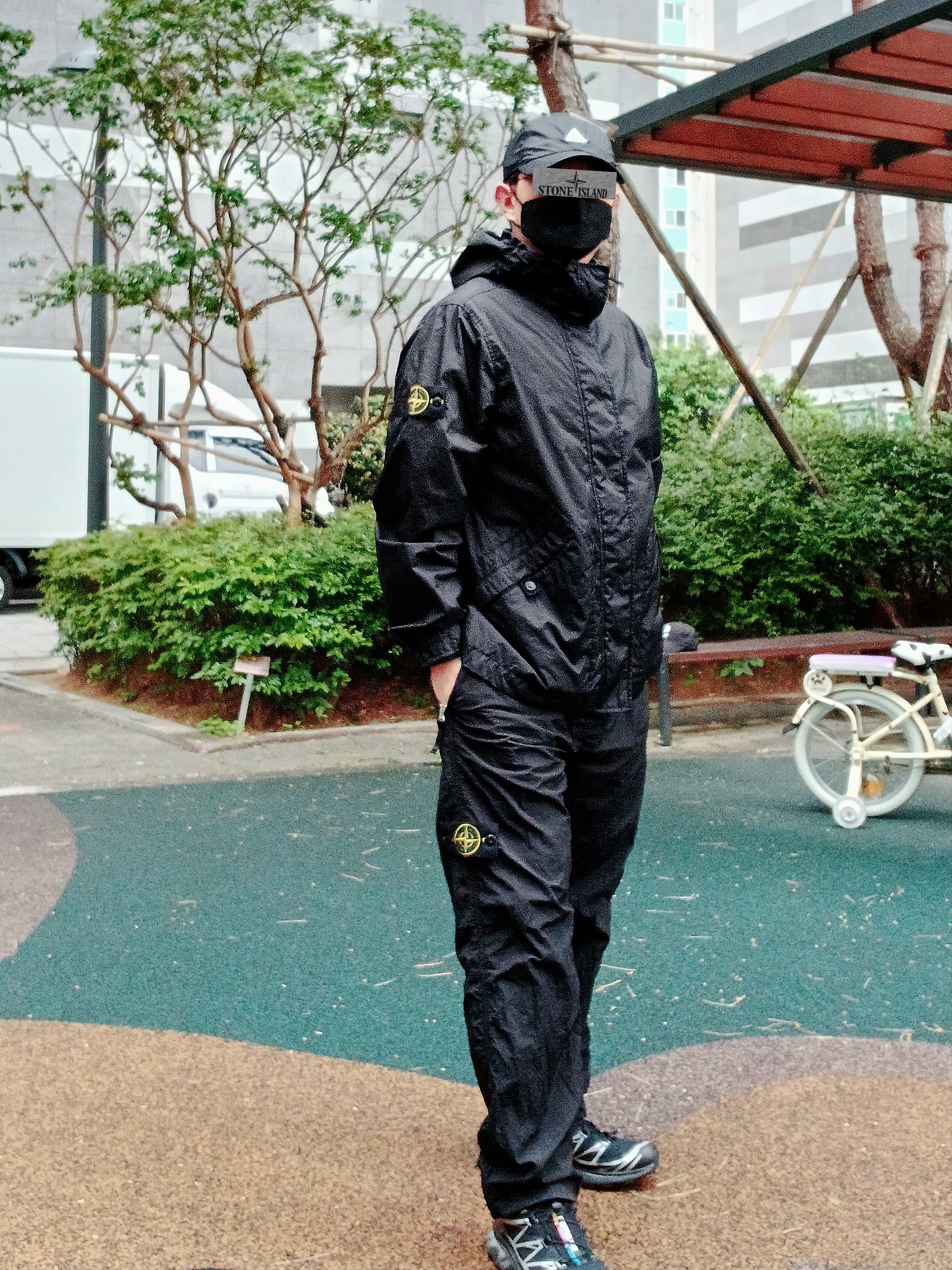 Nike ACG Trail Cap Black, Salomon XT-6 GTX Black Silver 착용 스타일 - 5