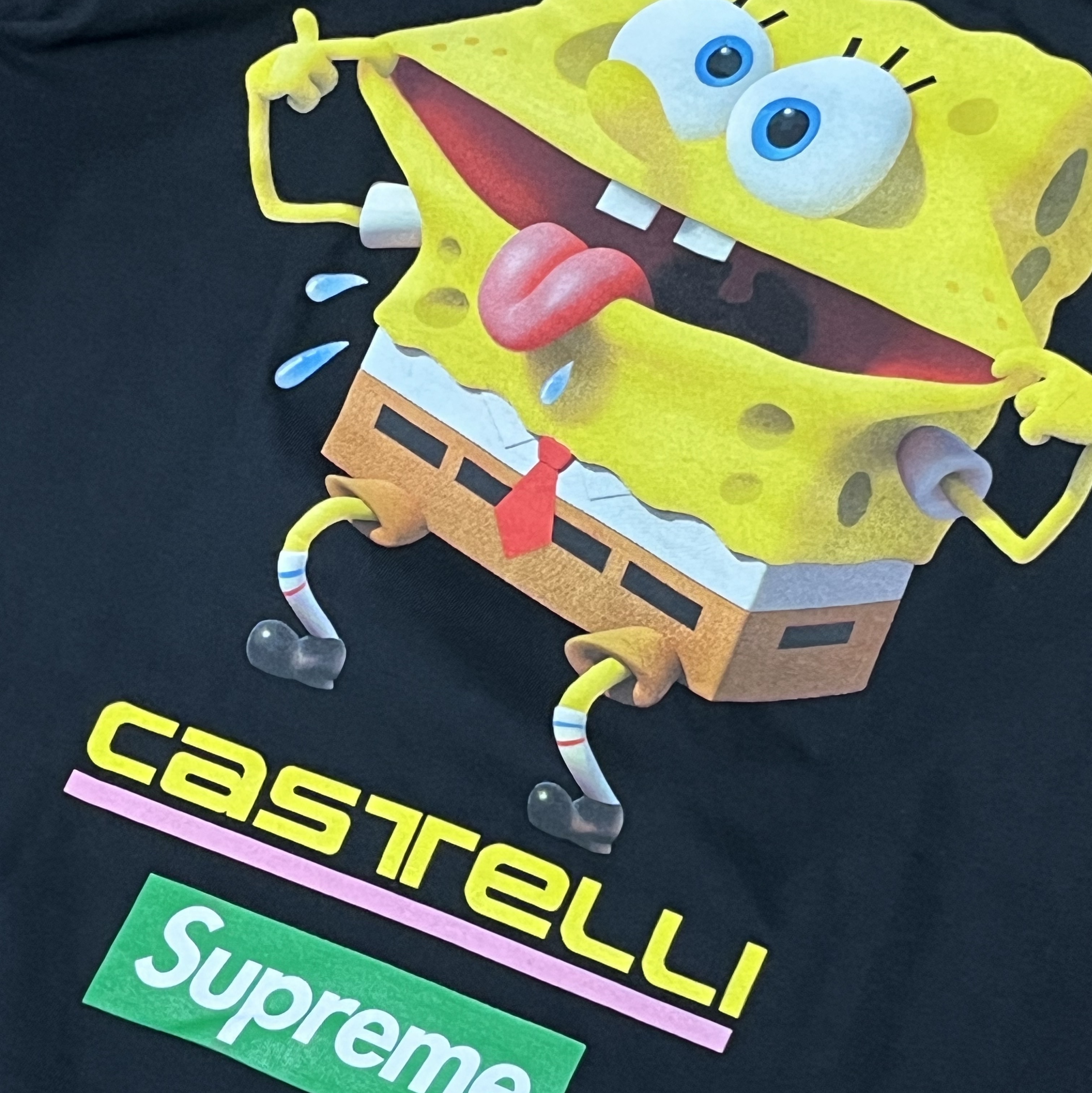 Supreme x SpongeBob SquarePants Castelli Racing L/S T-Shirt Black - 25SS 착용 스타일