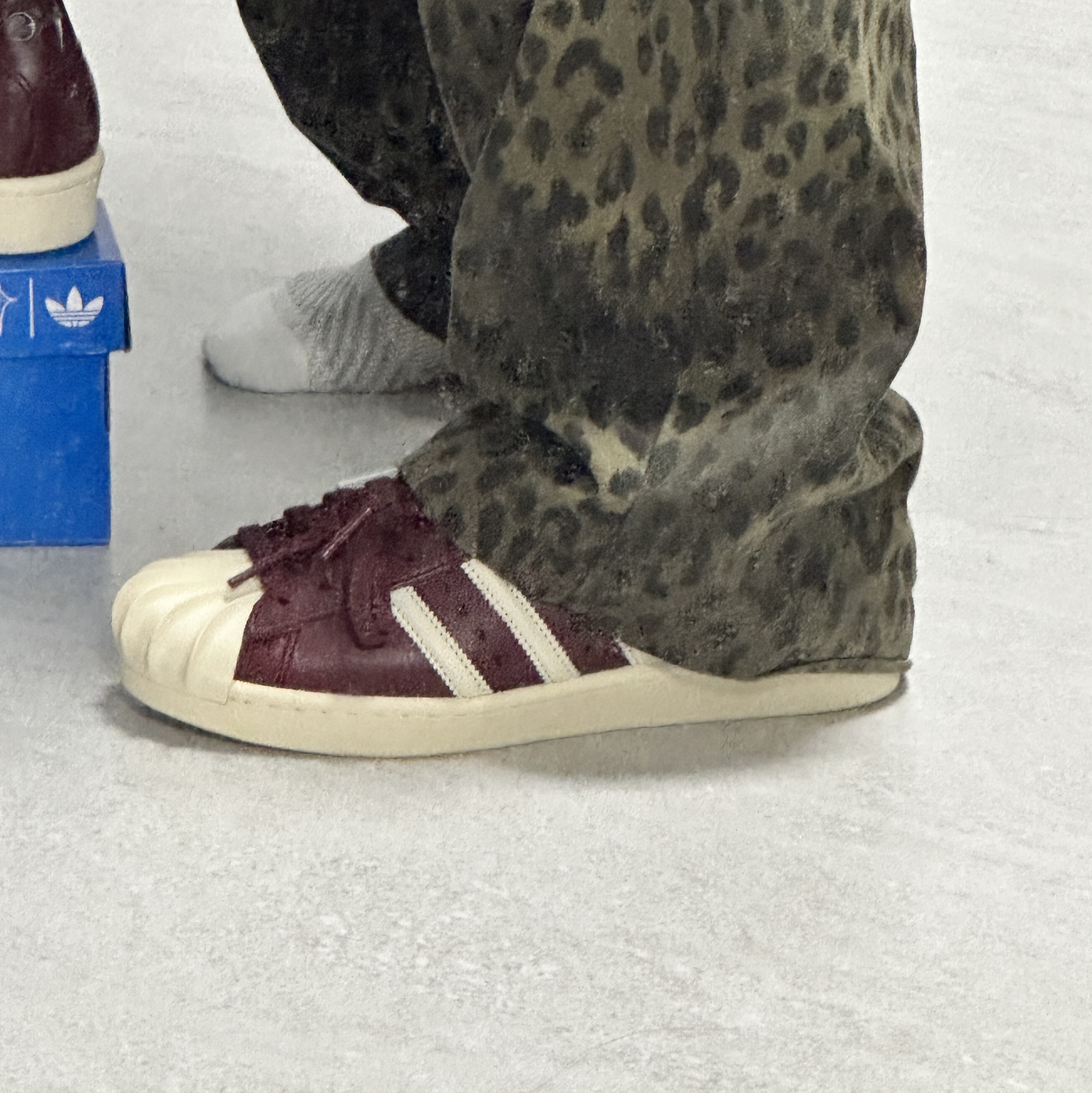 Adidas x Thug Club Superstar Vintage Collegiate Burgundy Cream White 착용 스타일 - 8