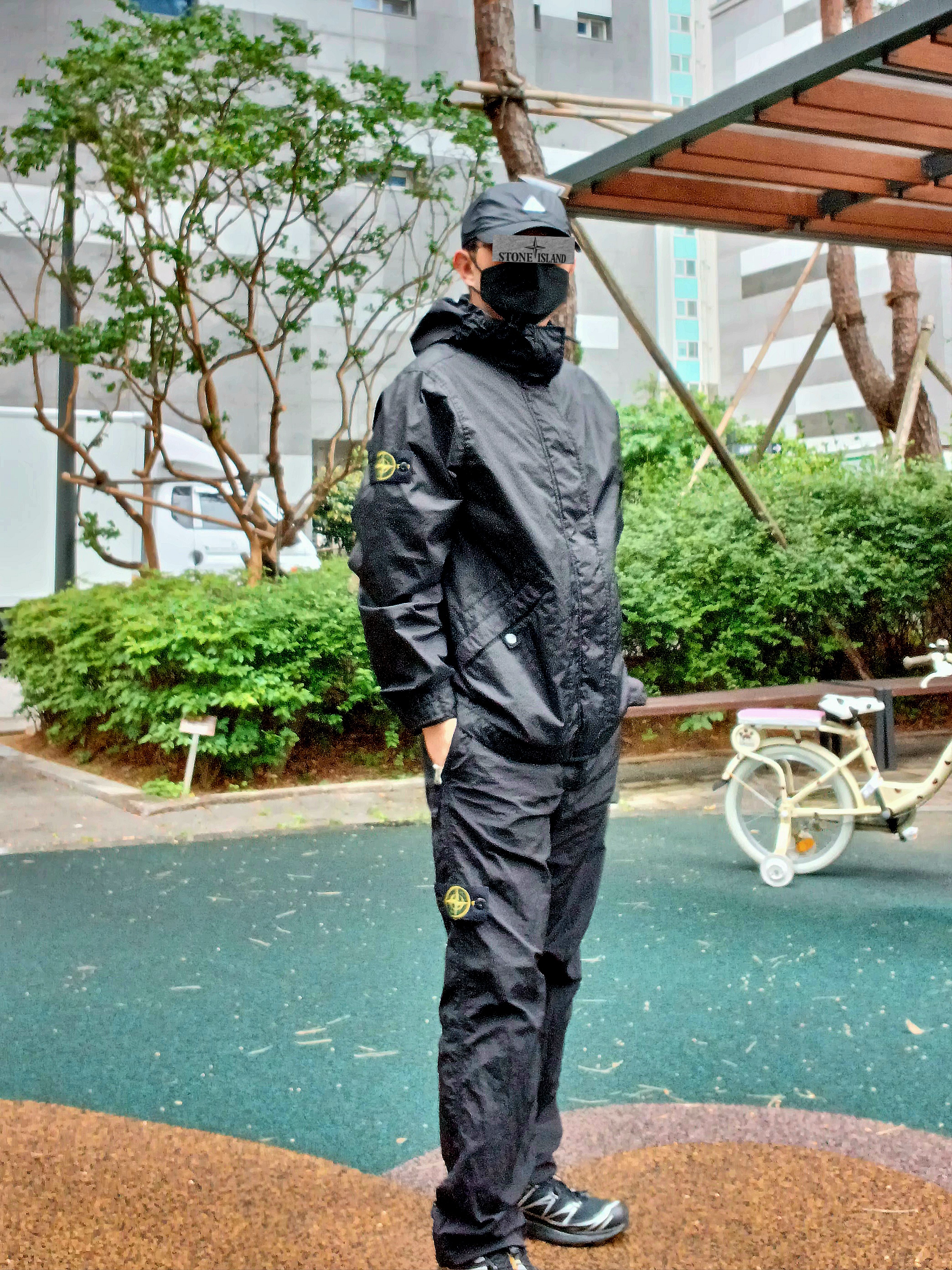 Nike ACG Trail Cap Black, Salomon XT-6 GTX Black Silver 착용 스타일 - 1