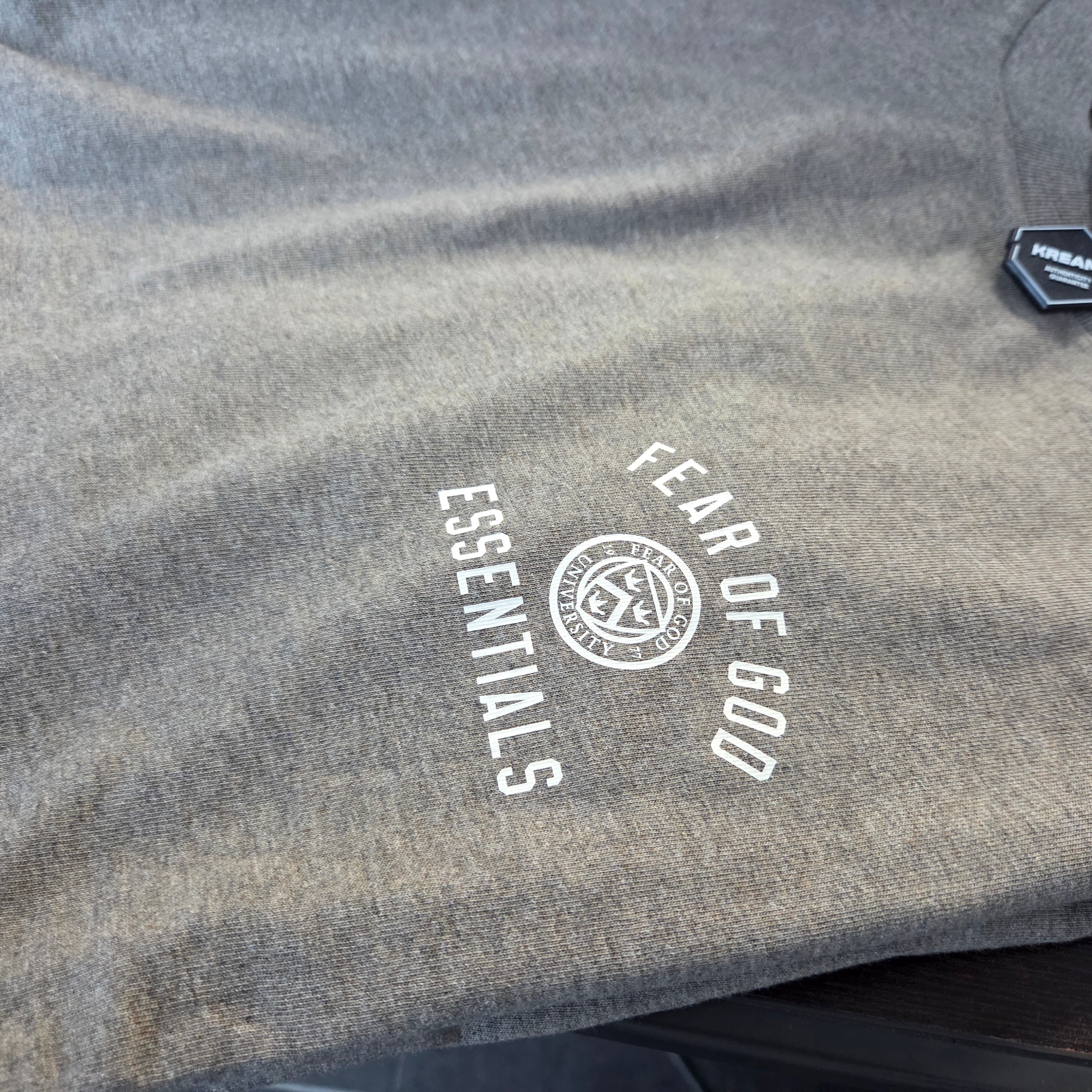 Essentials Jersey Crewneck T-Shirt Heather Grey - 24FW 착용 스타일 - 1