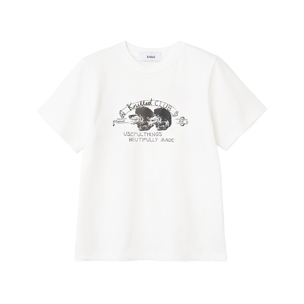 니티드 여성 니티드 클럽 티셔츠 화이트(Knitted W Knitted Club T-Shirt White)