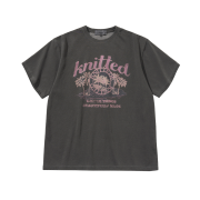 Knitted Pigment Palm Tree Graphic T-Shirt Pink