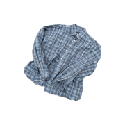 INSSENSE Large Fit Linen Blue Check Blue