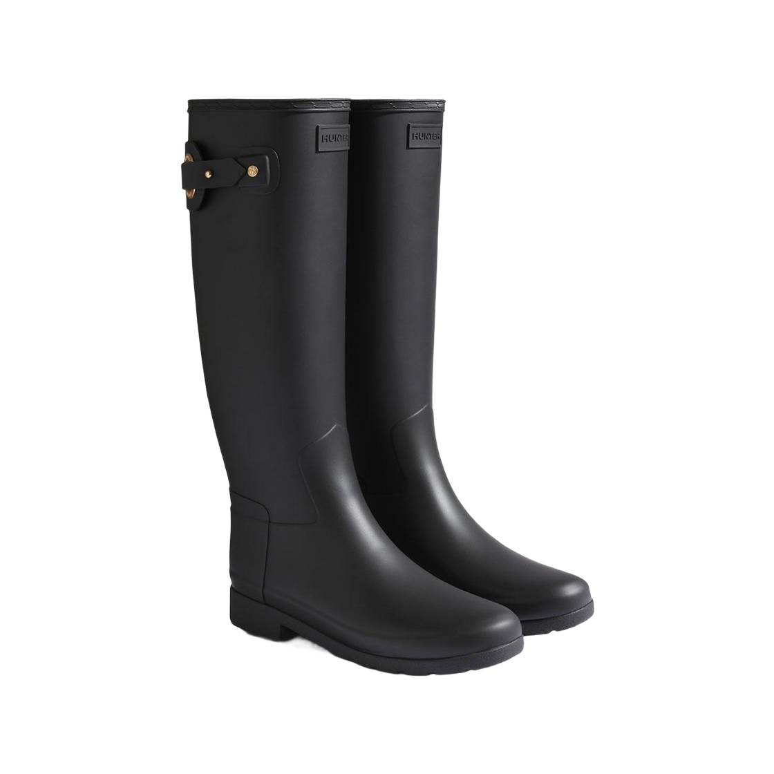 (W) 헌터 리파인드 톨 아일렛 버클 부츠 블랙((W) Hunter Refined Tall Eyelet Buckle Boots Black) - 2