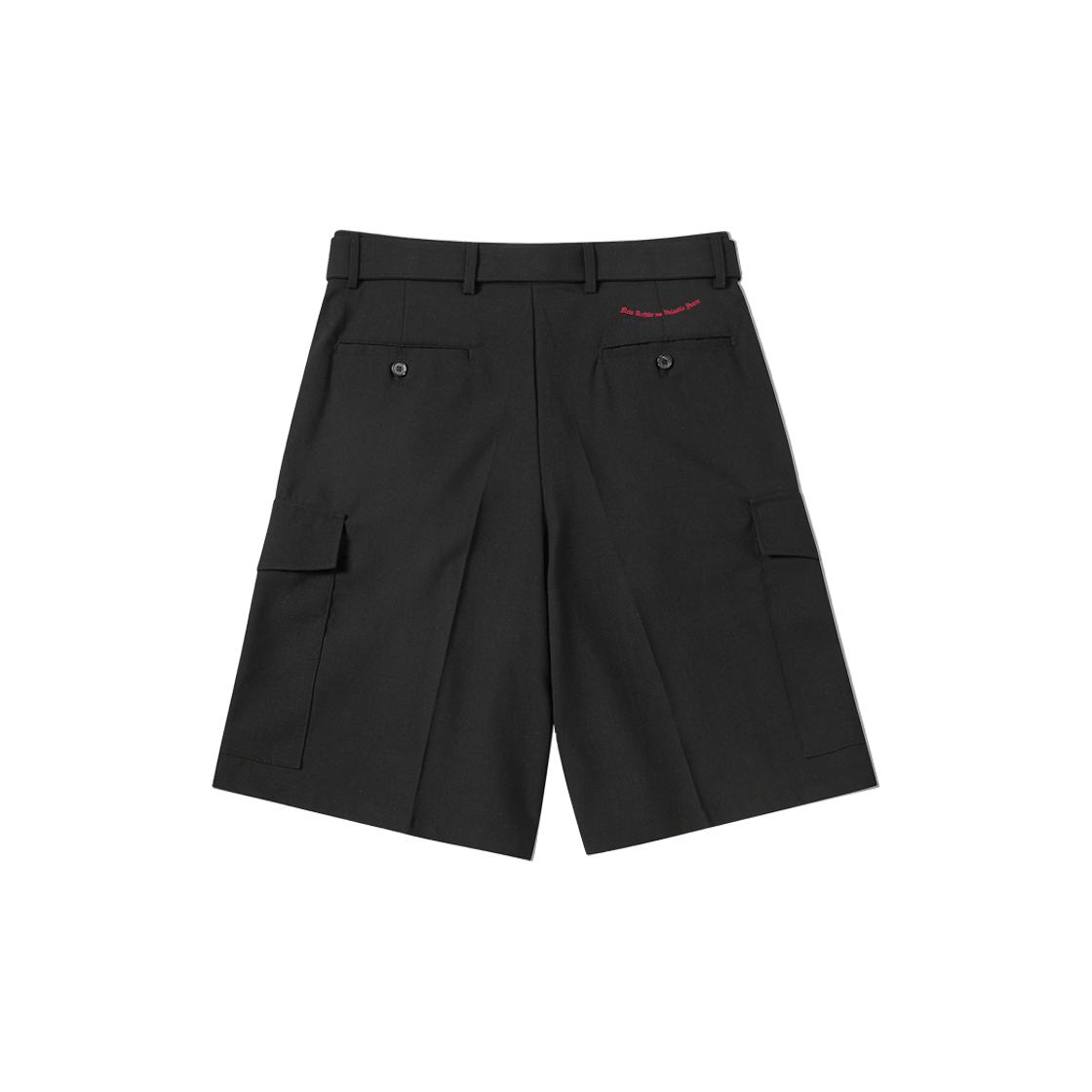 엔 아카이브 벨티드 디테일 워시드 울 카고 하프 팬츠 블랙(N ARCHIVE Belted Detail Washed Wool Cargo 1/2 Pants Black) - 2