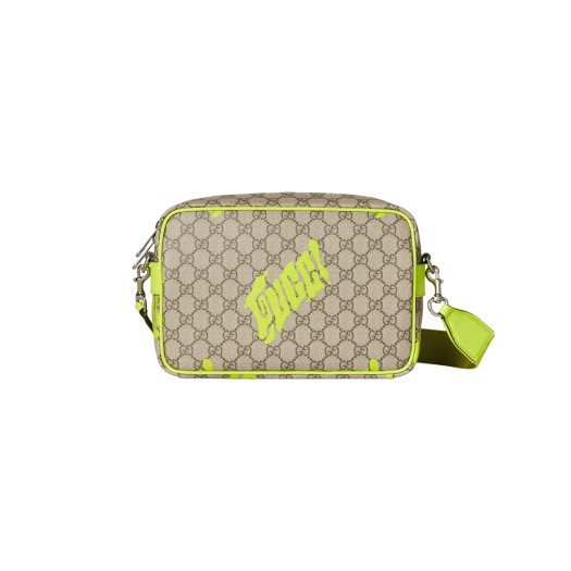 Gucci Medium Crossbody Bag with Print Beige Dark Brown Acid Green