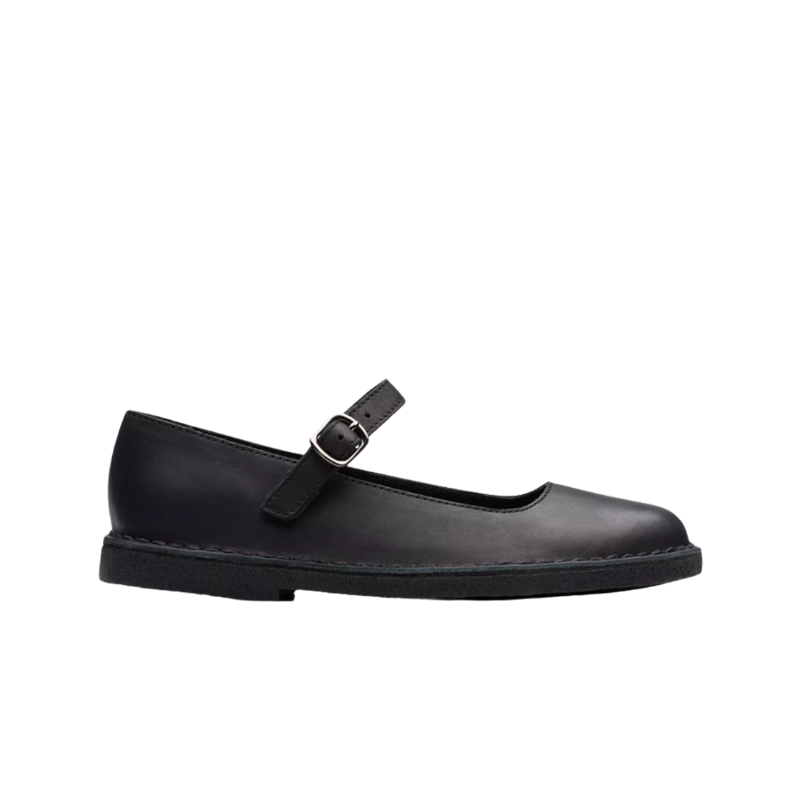 (W) 클락스 데저트 제인 플랫 블랙 레더((W) Clarks Desert Jane Flat Black Leather) - 1
