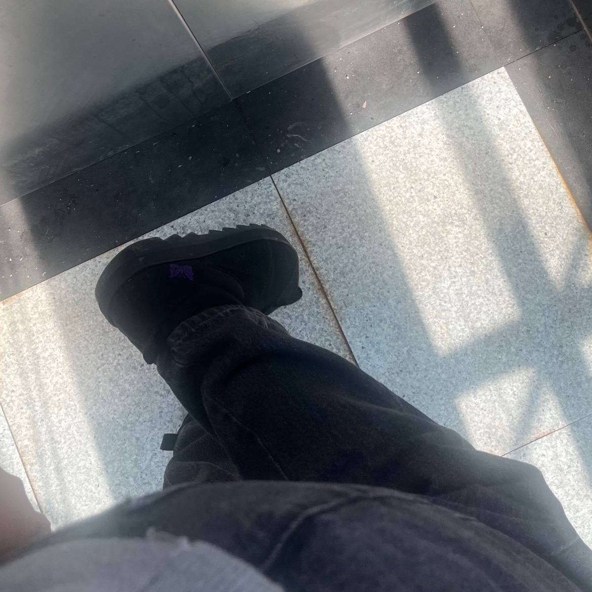 Reebok x Needles Beatnik Moc Core Black Extreme Purple 착용 스타일