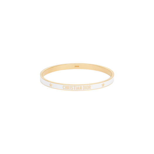 (W) Dior Code Bangle Gold Finish Metal & Latte Lacquer