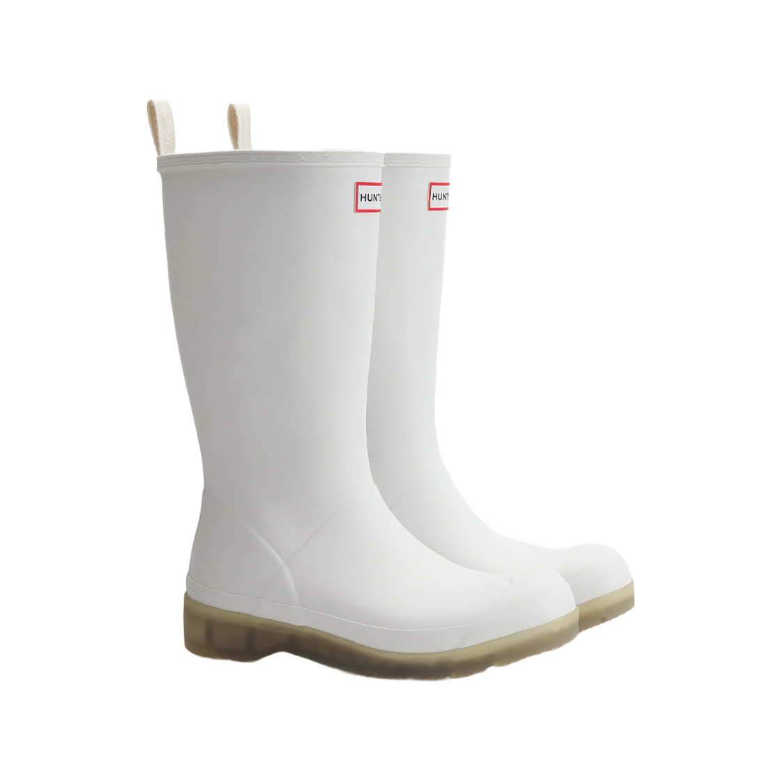 (W) 헌터 플레이 톨 트랜슬루센트 솔 부츠 쉐이디드 화이트((W) Hunter Play Tall Translucent Sole Boots Shaded White) - 2