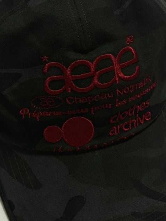 AEAE Web Logo Camo 5 Pannel Cap Black 착용 스타일
