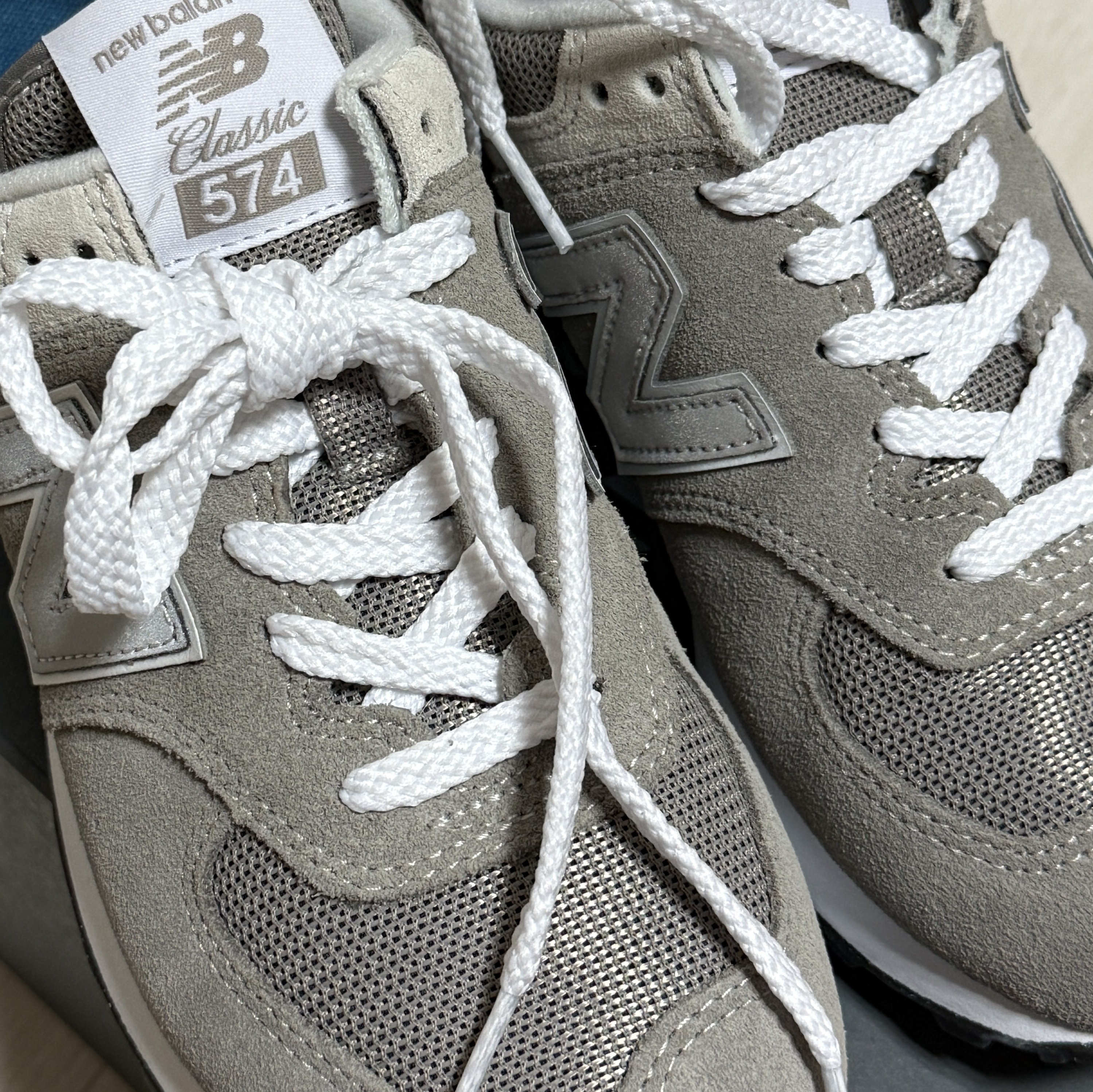 (W) New Balance 574 Worn By Anyone Grey - B Standard 착용 스타일