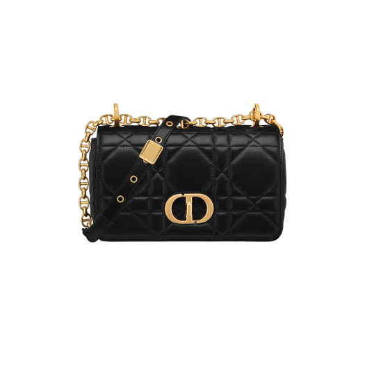 Dior Small Soft Dior Caro Bag Macrocannage Lambskin Black