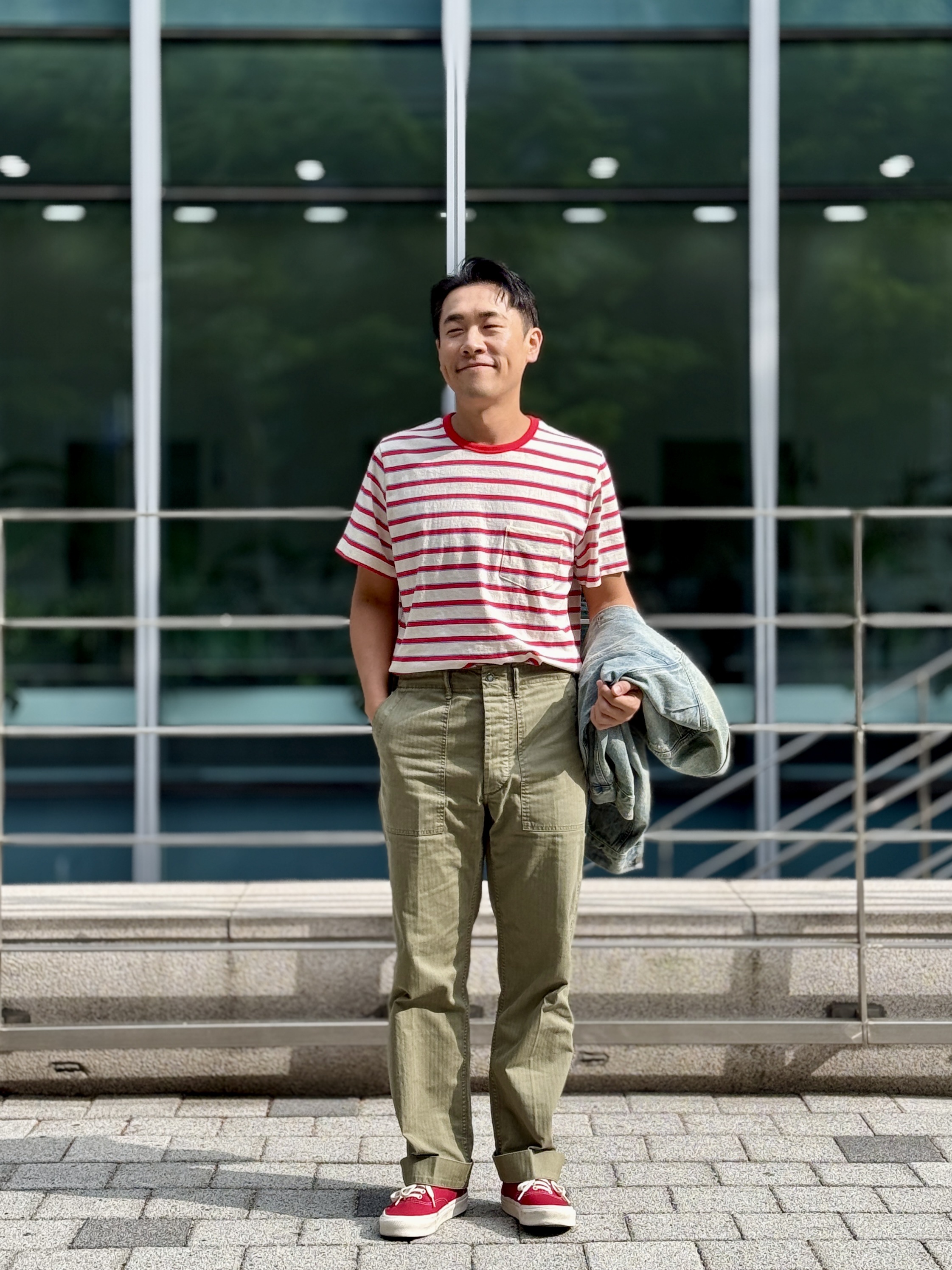 Vans Vault OG Authentic LX Chili Pepper Red 착용 스타일 - 4