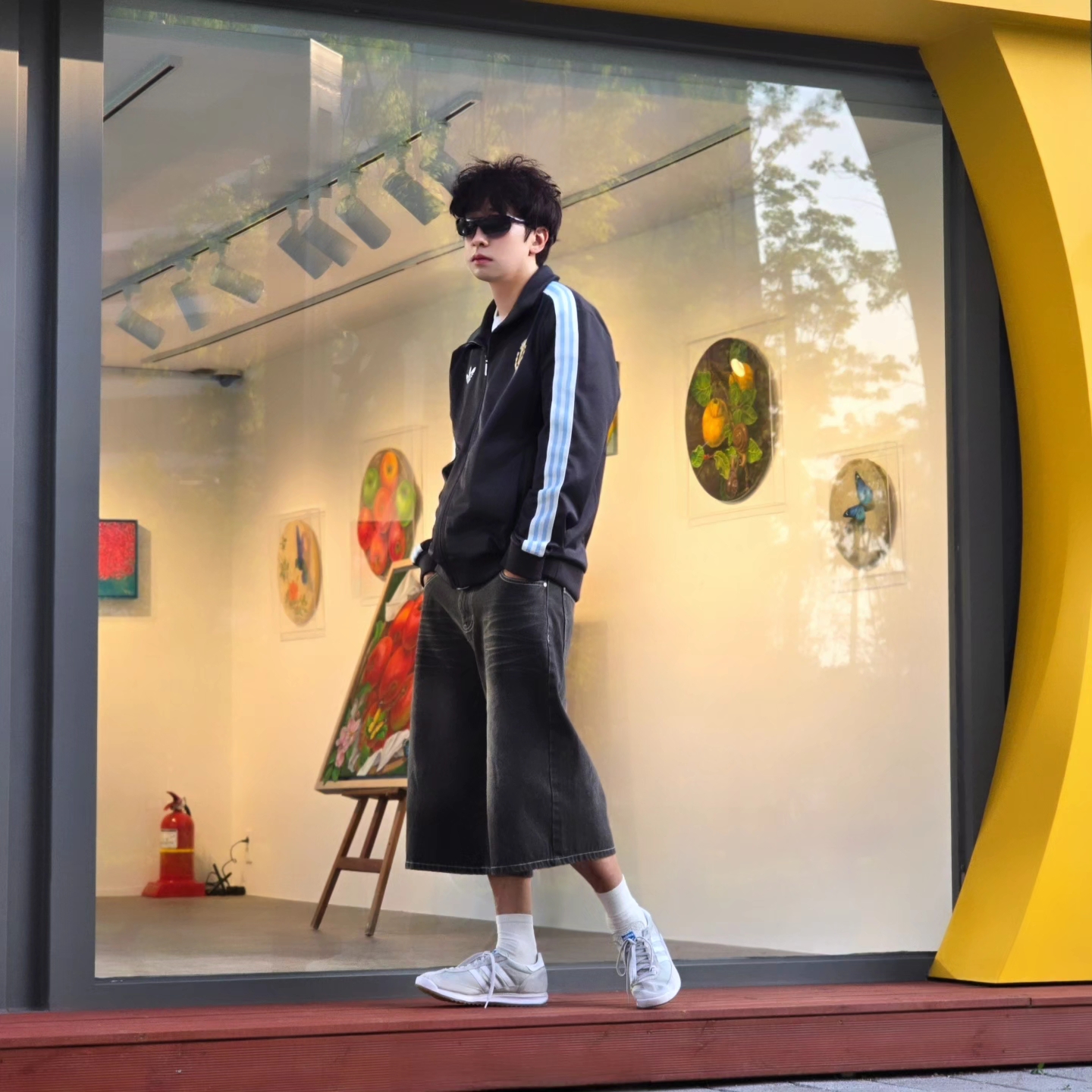 Adidas Argentina Beckenbauer Track Top Utility Black - KR Sizing, Adidas Argentina Beckenbauer Track Top Utility Black - US Sizing 착용 스타일 - 4