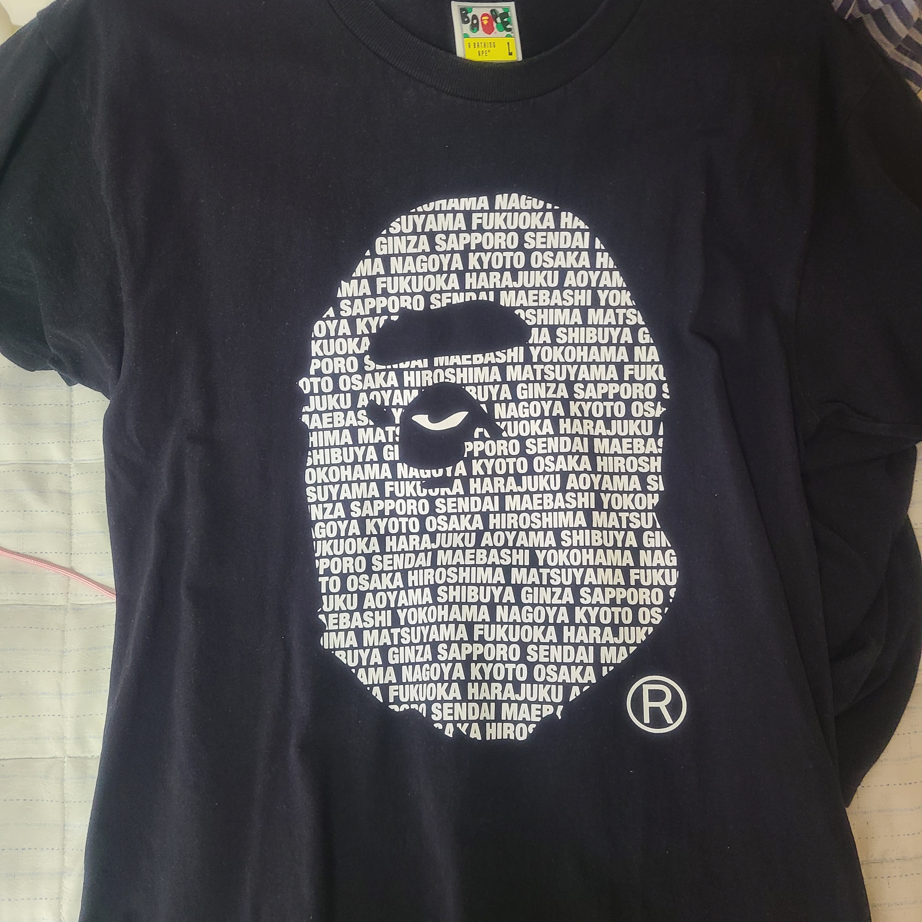BAPE Japan Ape Head T-Shirt Black 착용 스타일