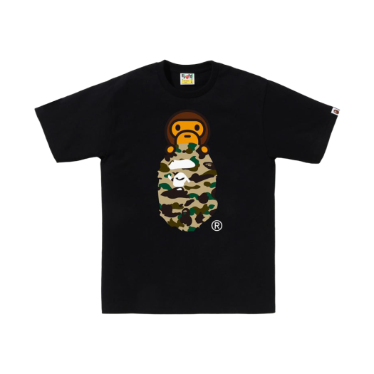 BAPE 1st Camo Milo on Ape Head T-Shirt Black Yellow