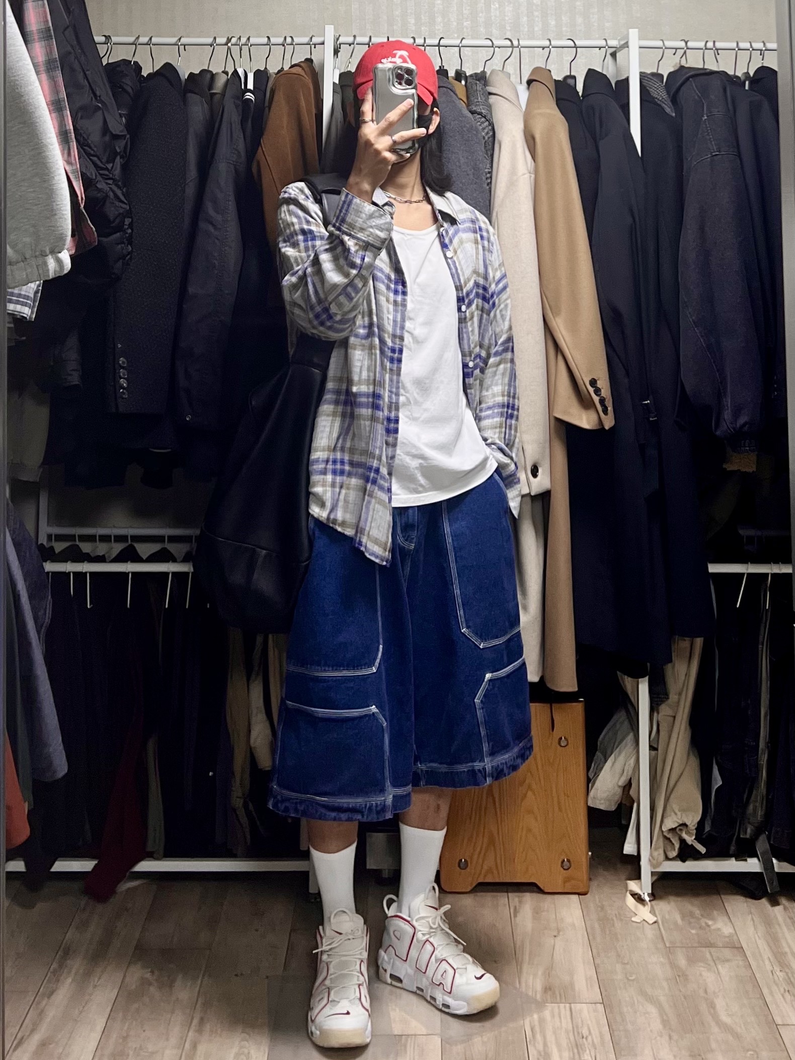 Nike Air More Uptempo White Varsity Red 2018 착용 스타일