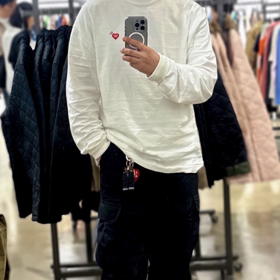 Human Made Graphic L/S T-Shirt White 착용 스타일