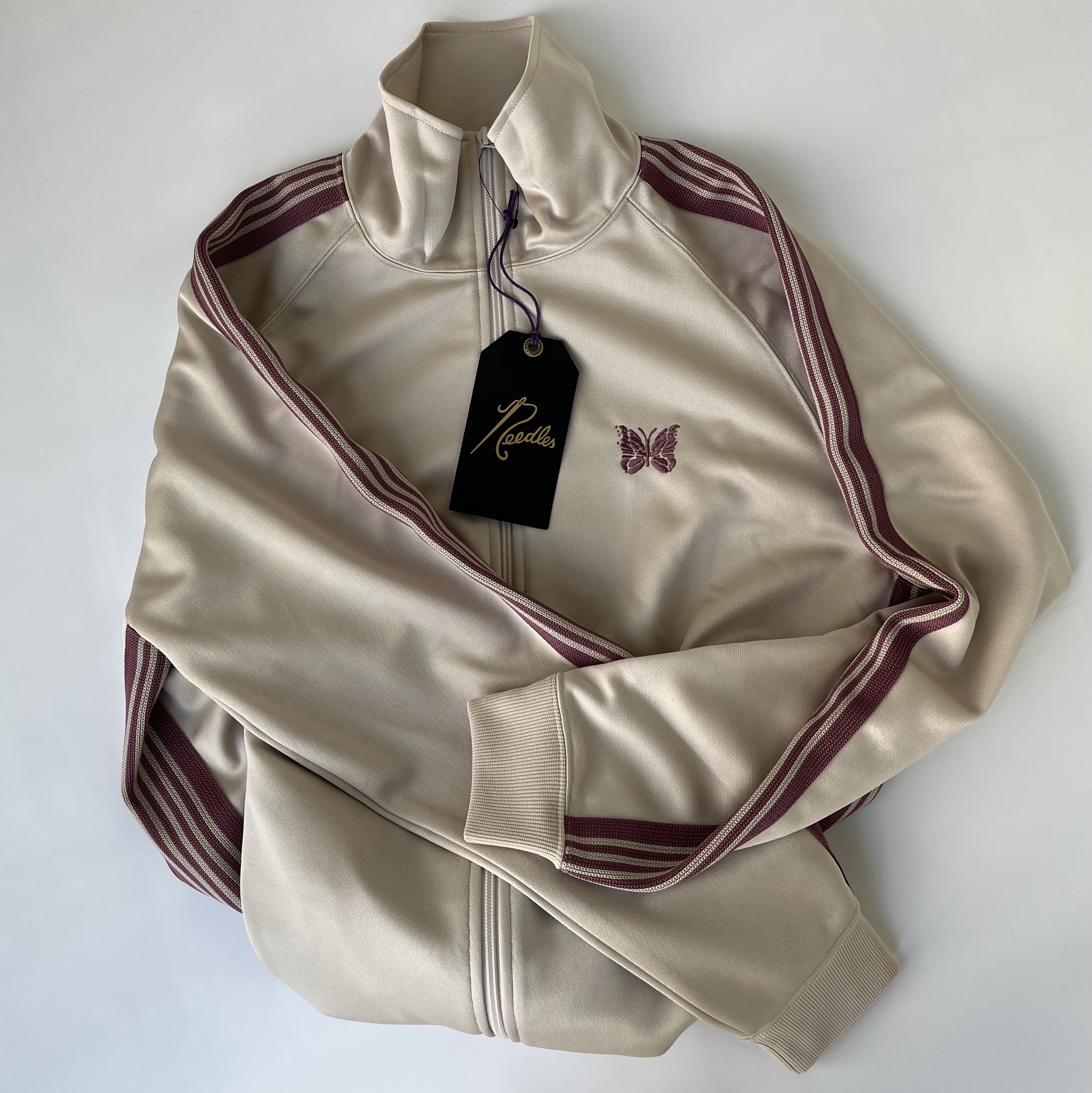 Needles Track Jacket Poly Smooth Ivory, Needles Poly Smooth Track Jacket Saxophone 착용 스타일 - 2