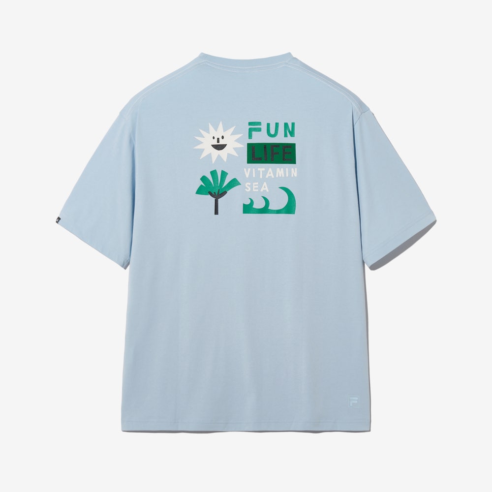 1100FS2RSH2403XLBU FILA Summer Graphic T-Shirt Light Blue - #2