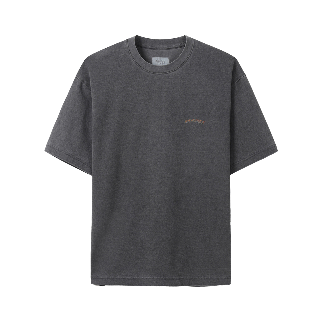 시리즈 피그먼트 백 프린트 오버핏 반팔 티 차콜(Series Pigment Back Print Oversized Short Sleeve T Shirt Charcoal) - 1