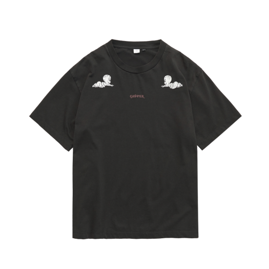 UN5OTS0955BC Polyteru x Casper 1/2 Sleeves Soccer Shirt Washed Black