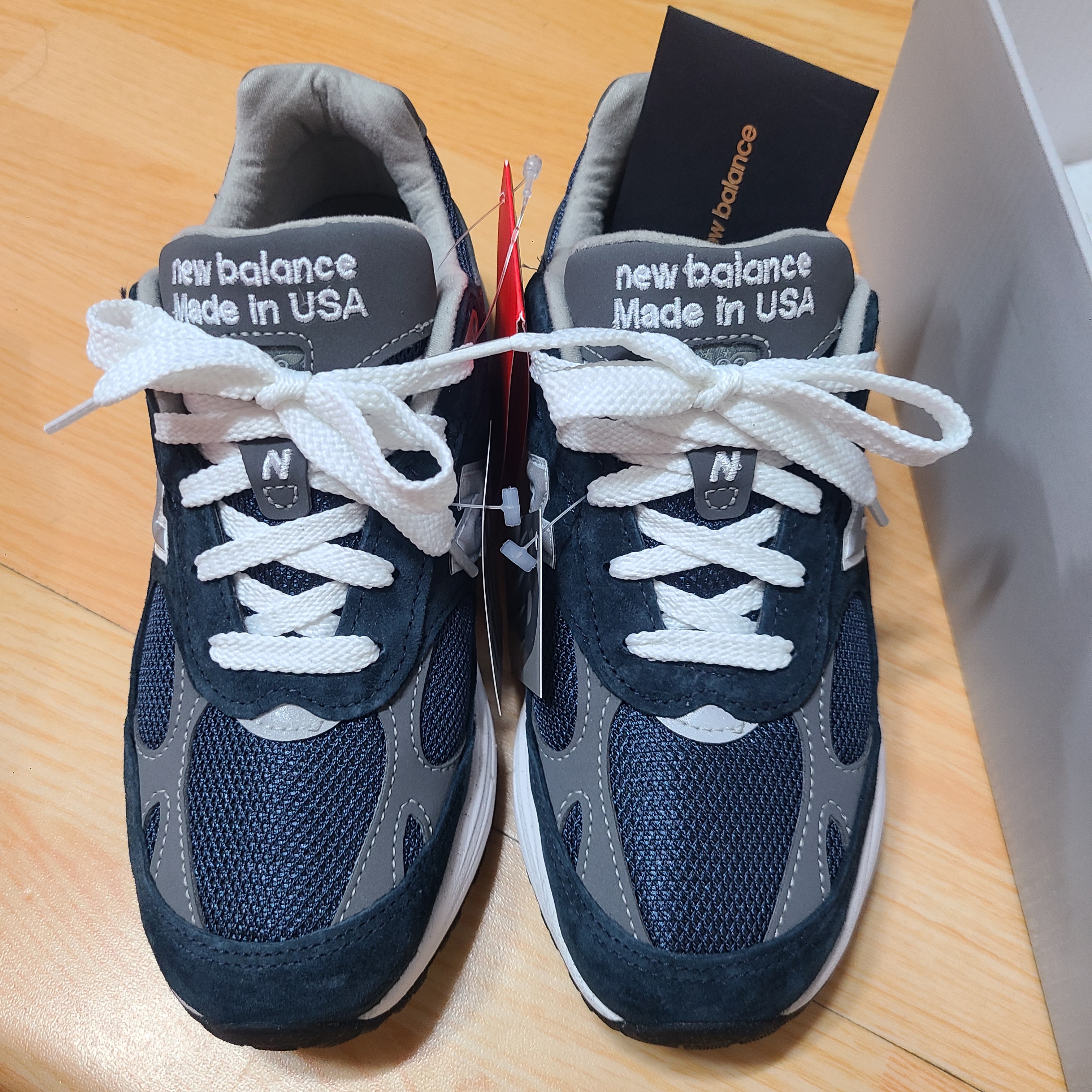 (W) New Balance 993 Made in USA Navy - B Standard 착용 스타일 - 3
