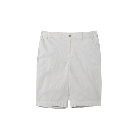 SAPOM25801IVX Series Cotton Linen Garment Dying Standard Fit Shorts Ivory