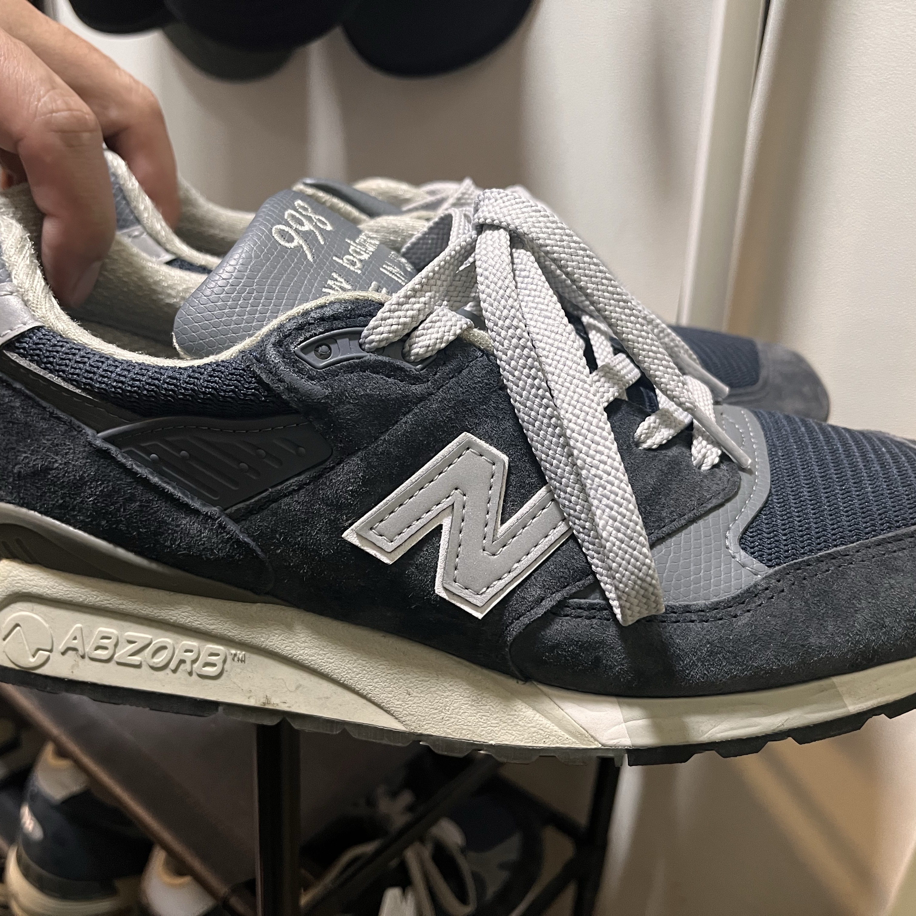 New Balance 998 Made in USA Navy Grey 착용 스타일
