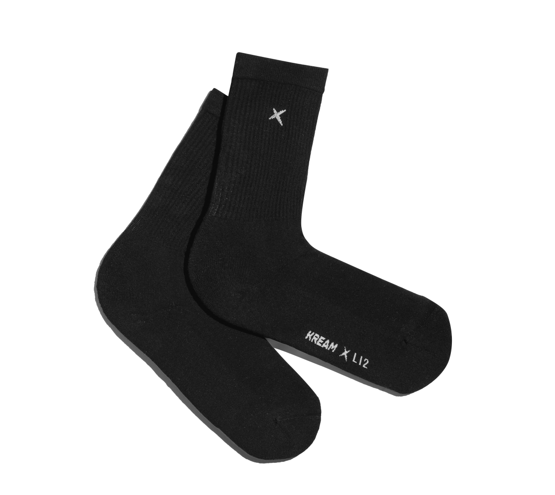크림 x 리투 에어 데일리 엑스 크루 삭스 블랙(KREAM x LI2 Air Daily X Crew Socks Black)